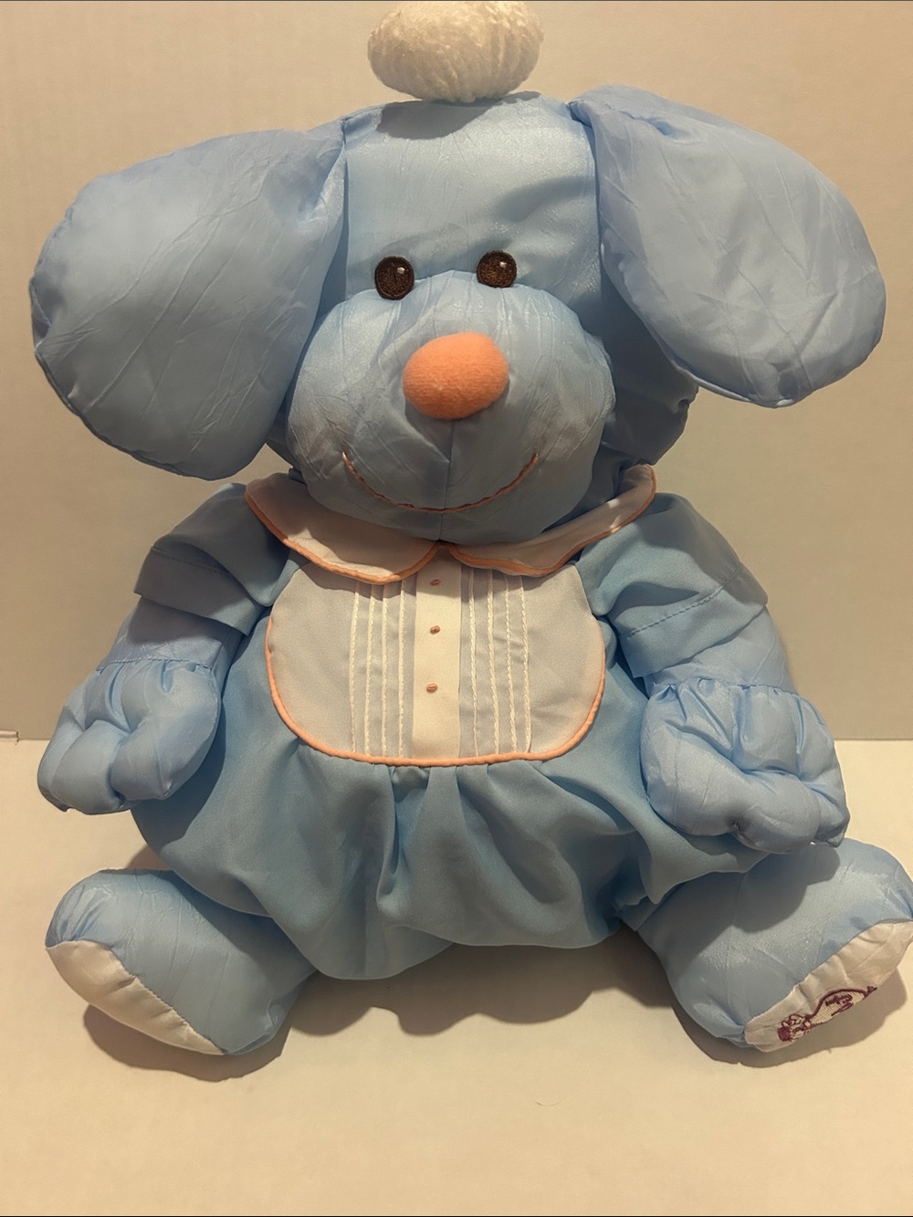 Vintage fisher price puffalump blue puppy dog stuffed toy romper 1986